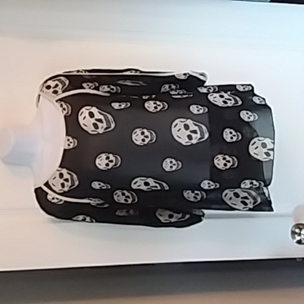 Skull print black and cream blouse